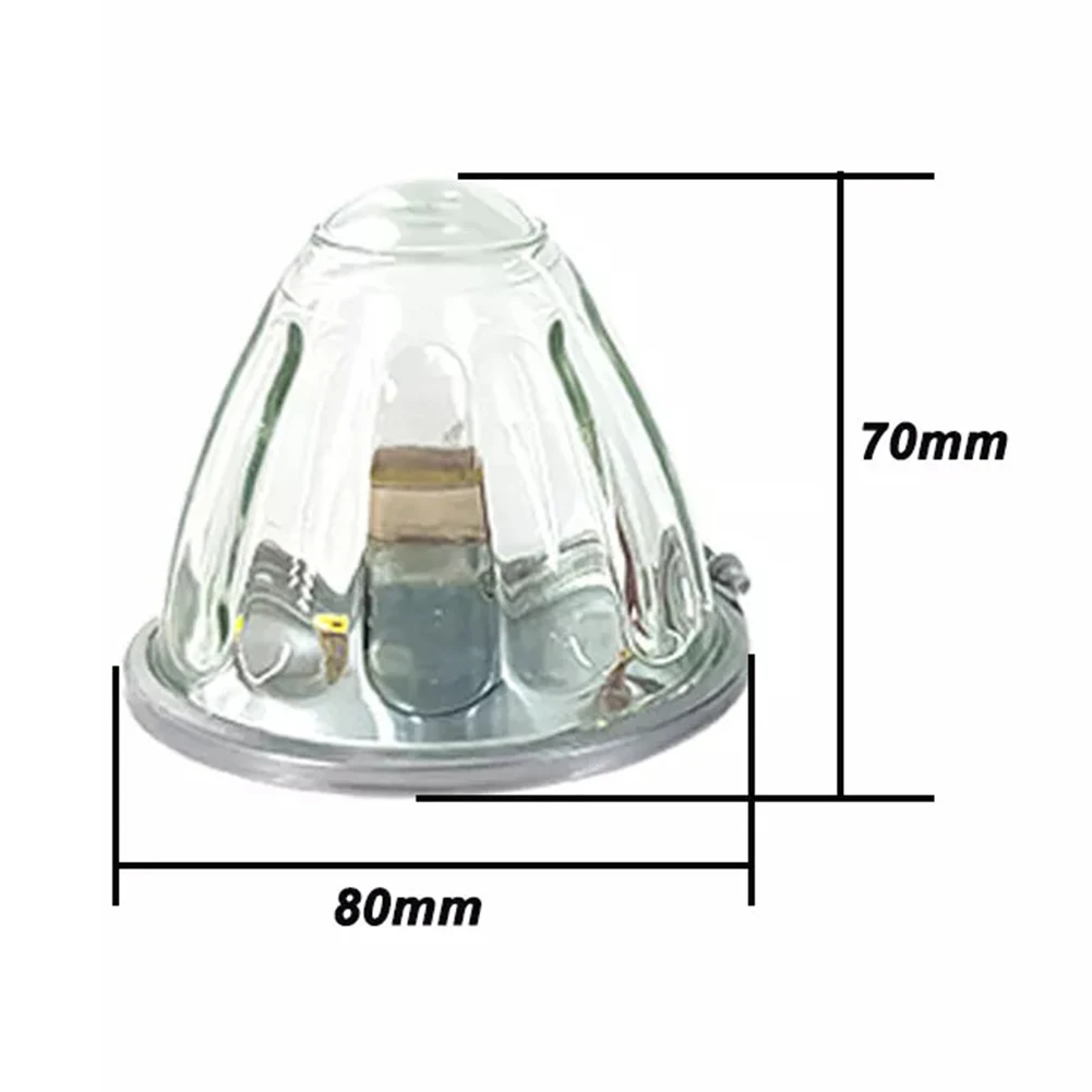 2pcs Amber Watermelon Light Glass Kit Clear Lens W/ 1156 LED Bulb Incandescent Automobiles Accessories Side Marker Light