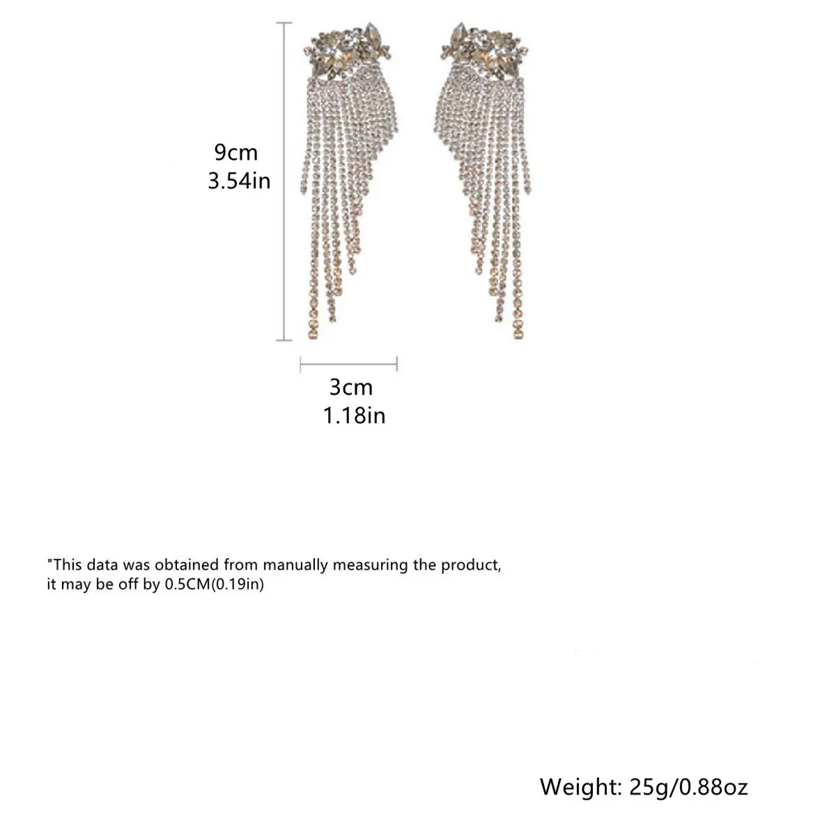 FYUAN New Long Tassel Geometric Drop Earrings for Women Exquisite Flowers Crystal Dangle Earrings Statement Jewelry