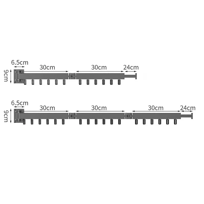 90/120Cm Vouwen Kleerhanger Wall Mount Intrekbare Doek Droogrek Indoor & Outdoor Ruimte Besparen Home Hotel waslijn