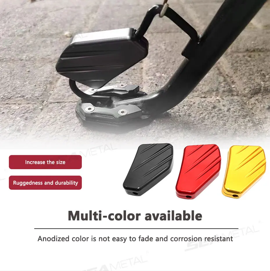 Aluminium Motorrad Seitenständerplatte Universal Vergrößerung Fußverlängerung Ständerunterlage für Motorrad-Modifikationsteile – Detail 4