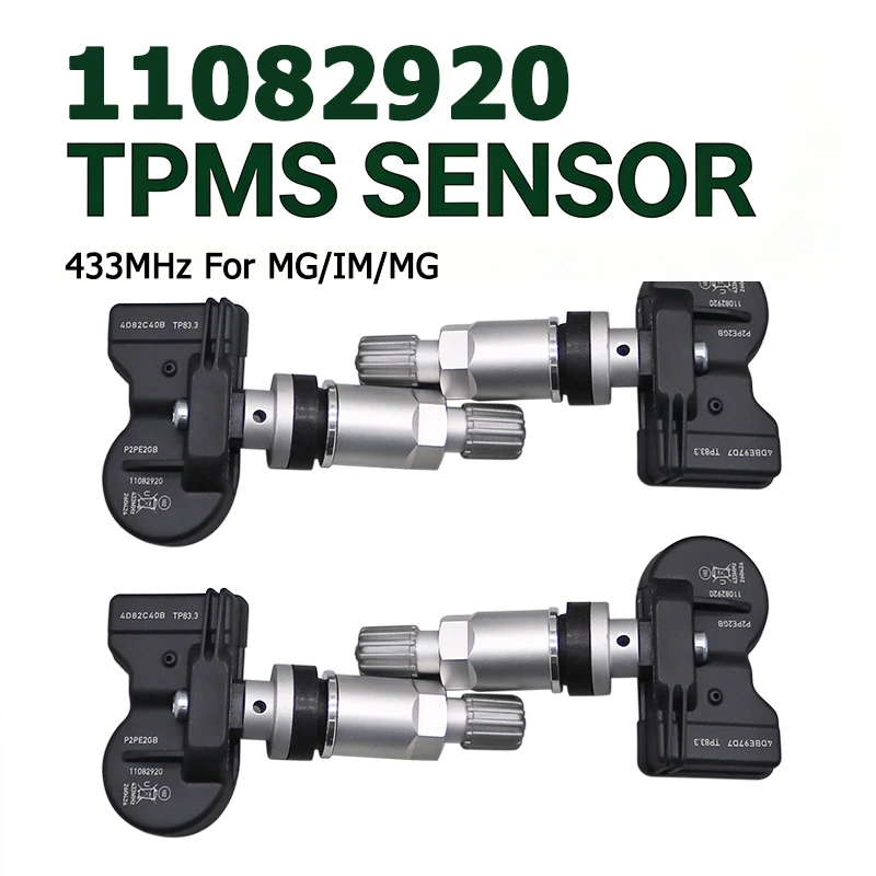 4 Stück 433MHz 11082920 TPMS Reifendrucküberwachungssensoren für MG4 MG ZS MG GS Auto-Radreifen-Sensor-Ersatzzubehör