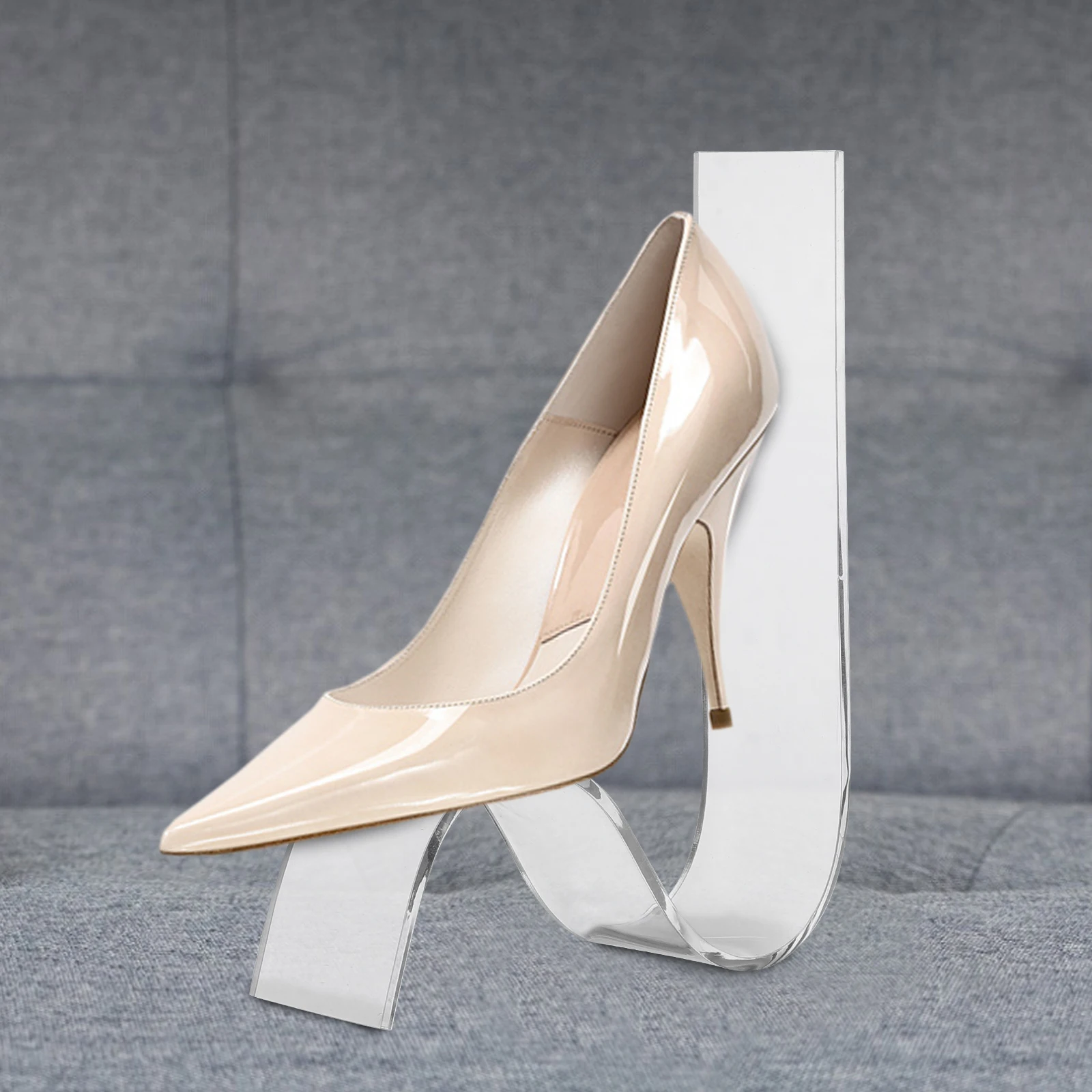 

2 pcs Acrylic Shoe Rack High Heel Display Transparent Storage ganizer Simple Design for Women's High Heels