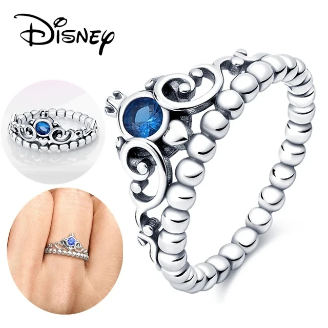 Anelli da dito da donna originali in argento sterling 925 per donna Argento con pietra di zirconi Rosso Miniso Disney Minnie Bow Gioielli di Topolino