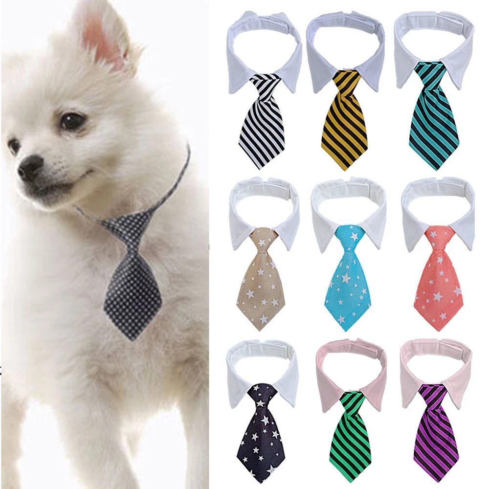 Dog Formal Necktie Tuxedo Bow Tie Striped Collar Pet Grooming Supplies Medium Large Dogs Cat Puppy Accessories