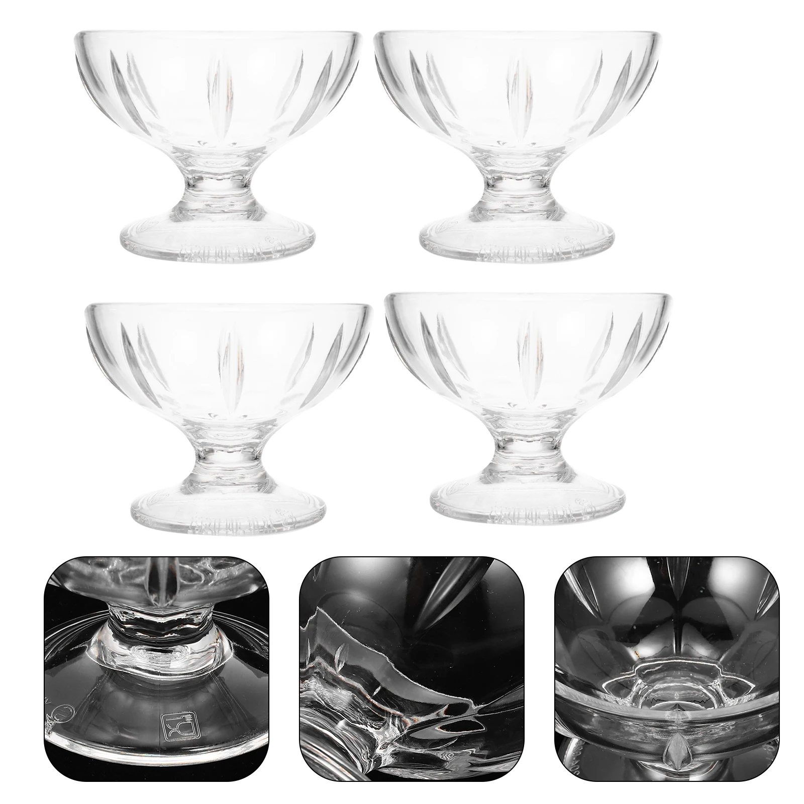 

4pcs Ice Cream Dessert Cups Premium Pc Material Bpa Free Serving Bowls For Birthday Wedding Party Home Use Juice Cup