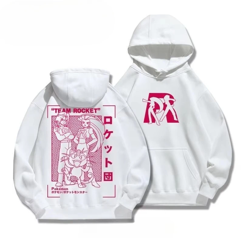 

Хлопковая толстовка с принтом Miniso Team Rocket, новинка осени/зимы 2026, унисекс, в стиле Харадзюку, повседневный свитер большого размера