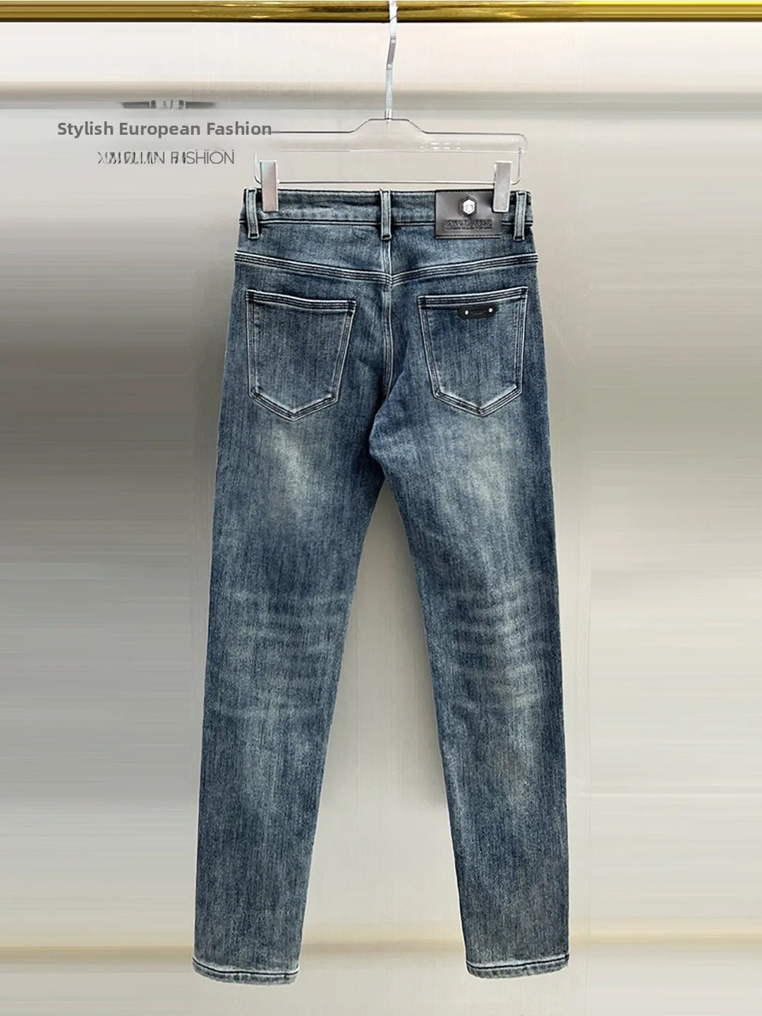 

Мужские зимние джинсы Waed Denim с утепленной флисовой подкладкой, облегающие, однотонные, комфортные, приятные к телу, универсальные