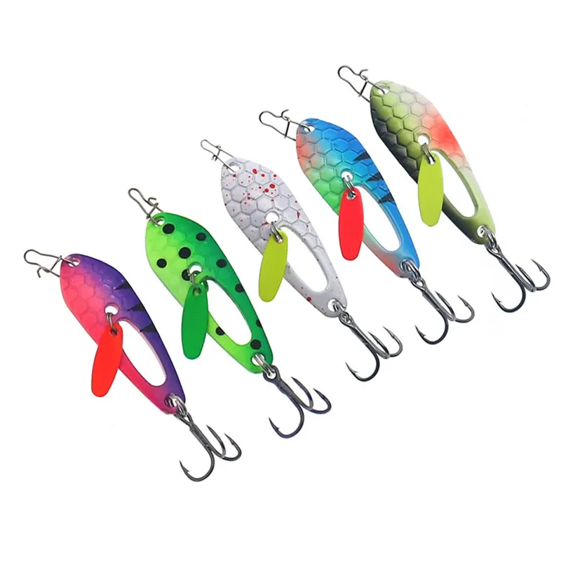 1 Uds señuelo de pesca cuchara de Metal 1,8g 4,8g ruido lentejuelas Paillette carpa lubina cebos de pesca duros artificiales con anzuelo triple