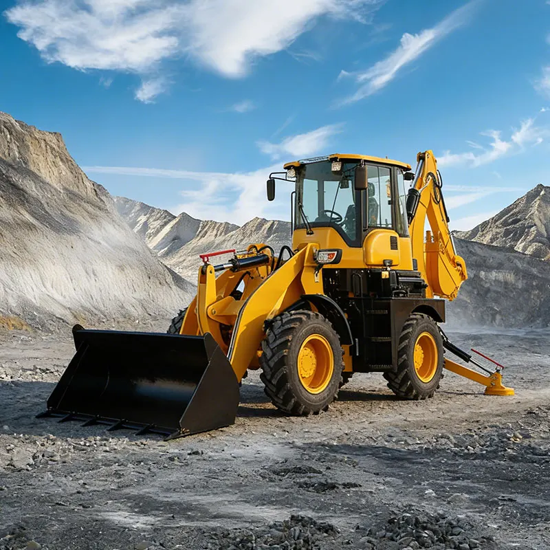 Customized All Terrain 4x4 Backhoe Loader With High Flow Hydraulics For Powerful Attachment Performance Backhoe Excavator Loader