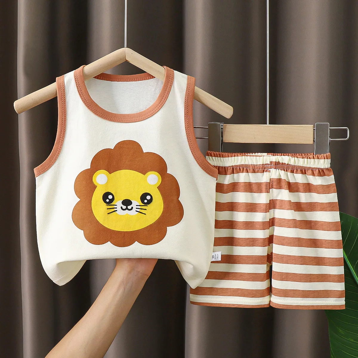 Summer Vest Boys Girls Pajamas Sets Cartoon Cotton Children Boy Girl Sleepwear Nightwear Kids Lightning Pyjamas Suit