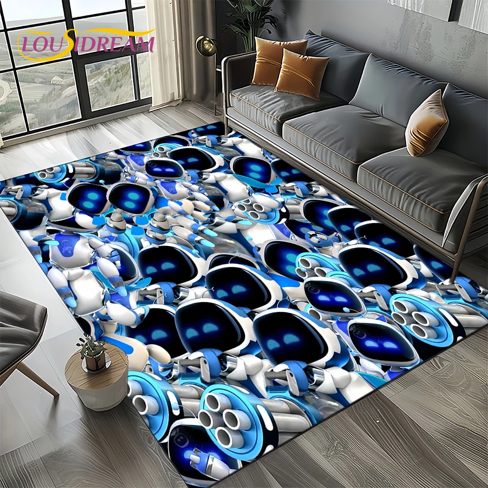 Alfombra de juego con estampado 3D de Astro Bot, regalo de Robot de dibujos animados para niños, alfombra para sala de estar y dormitorio, decoración antideslizante para sofá, felpudo