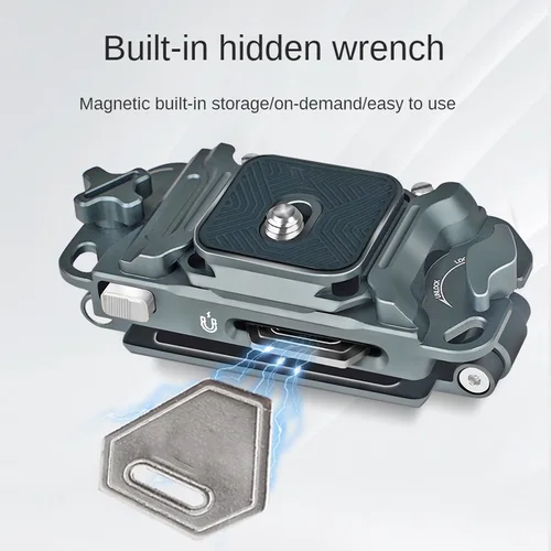 Imagen 1 del producto Placa de instalación rápida universal de aleación de aluminio ZX, adecuada para cámaras SLR digitales, cámaras deportivas y teléfonos inteligentes