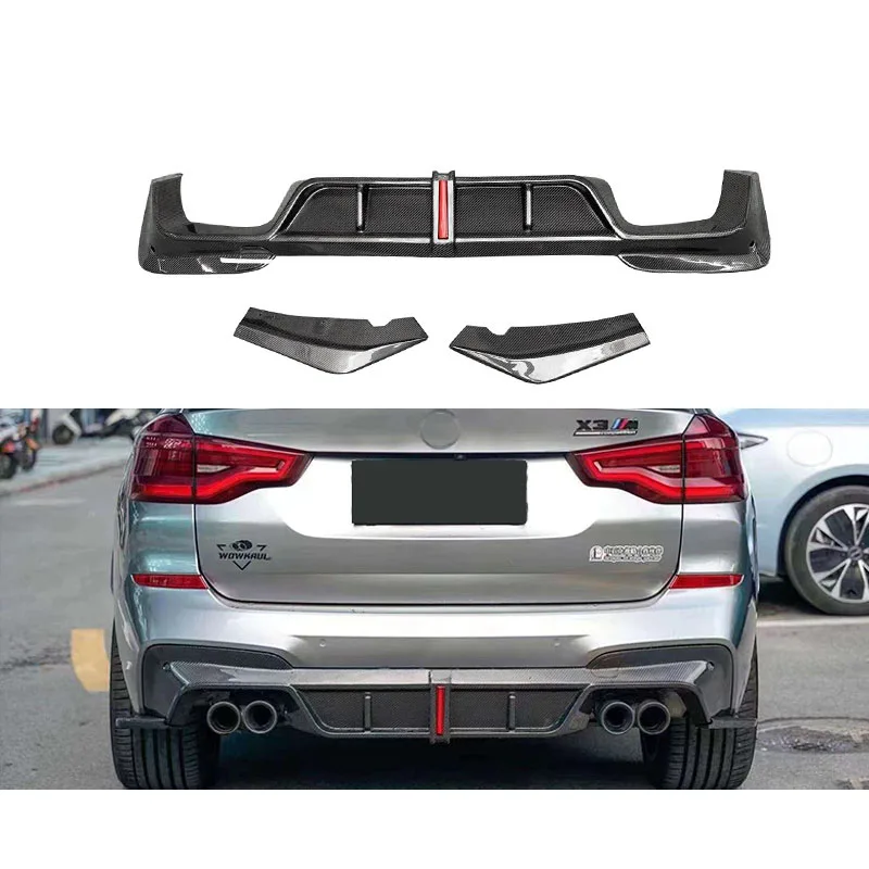 

Applicable BMW X3 G01 Carbon Fiber Rear Lip with Light Diffuser Rear Lip Wrap Corner Modified Rear Surround Auto Parts Body Kit