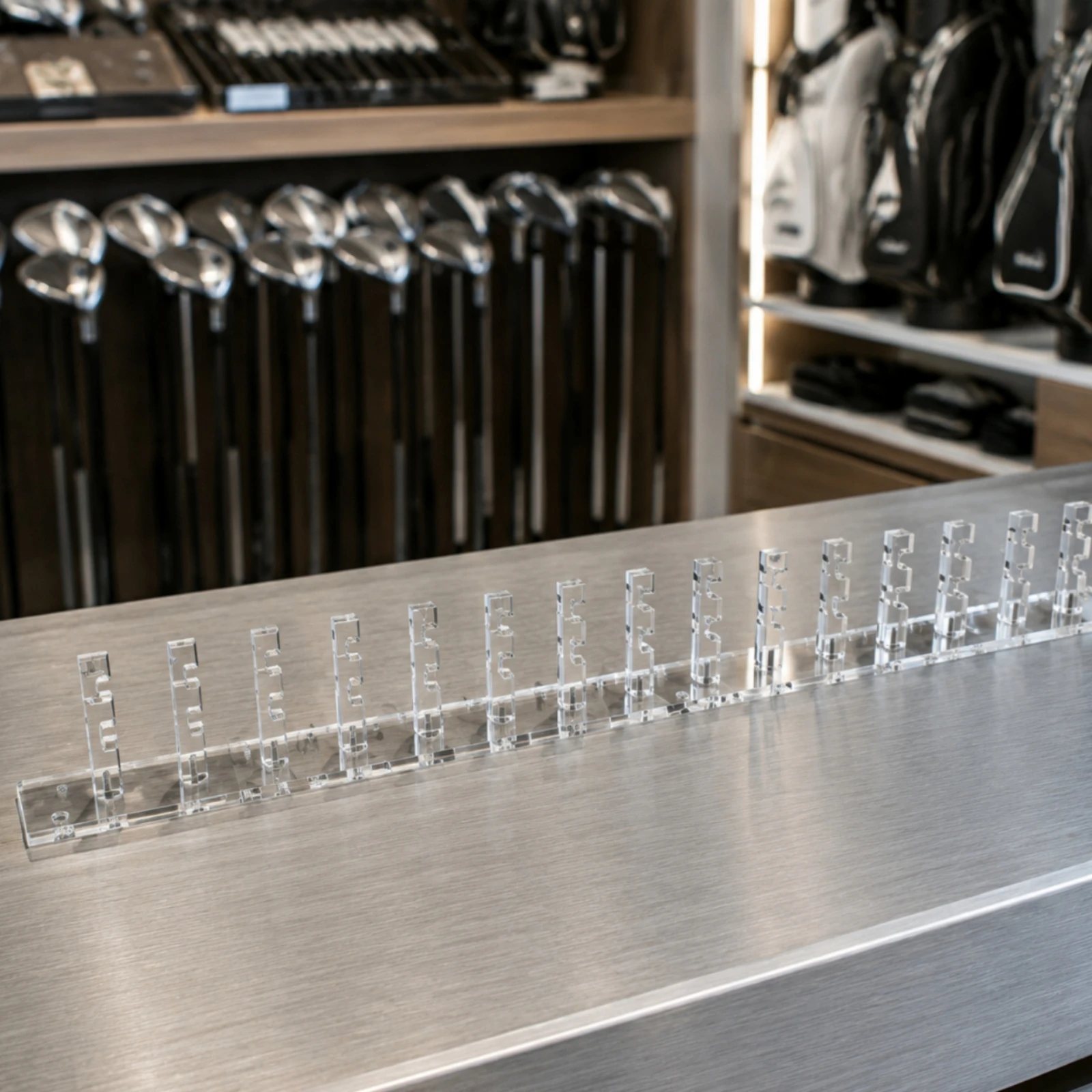 Acrylic Golf Club Head Display Rack Transparent Clear Acrylic Golf Club Head Organizer Sturdy Space-Efficient for Showrooms