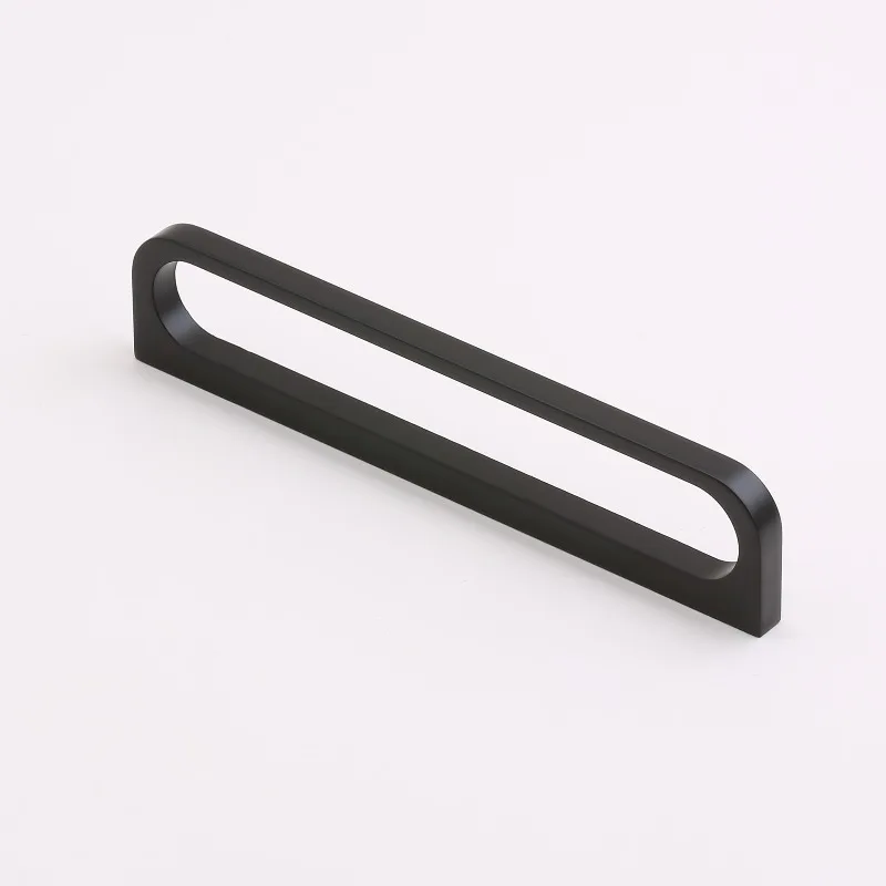 320mm Longer Alloy Furniture Handles Black Kitchen Cabinet Handle Hardware Round Square Single Hole Door Knobs Wardrobe Pulls