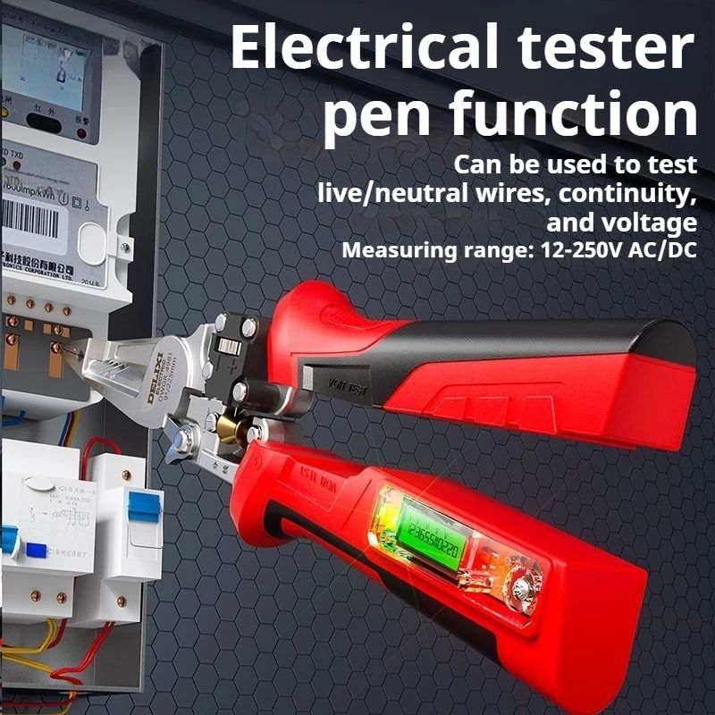 Portable Electrician Wire Stripper Pliers Voltage Tester Needle Nose Pliers Multifunctional Durable Cutting Crimping Repair Tool