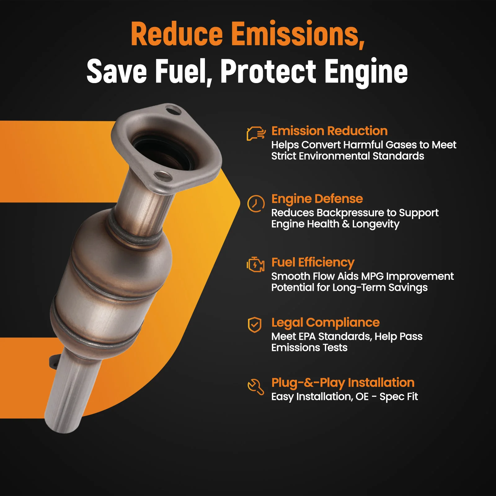 렉서스 RX300 3.0L 1999-2003용 촉매 변환기 EPA 스테인리스 스틸 600셀