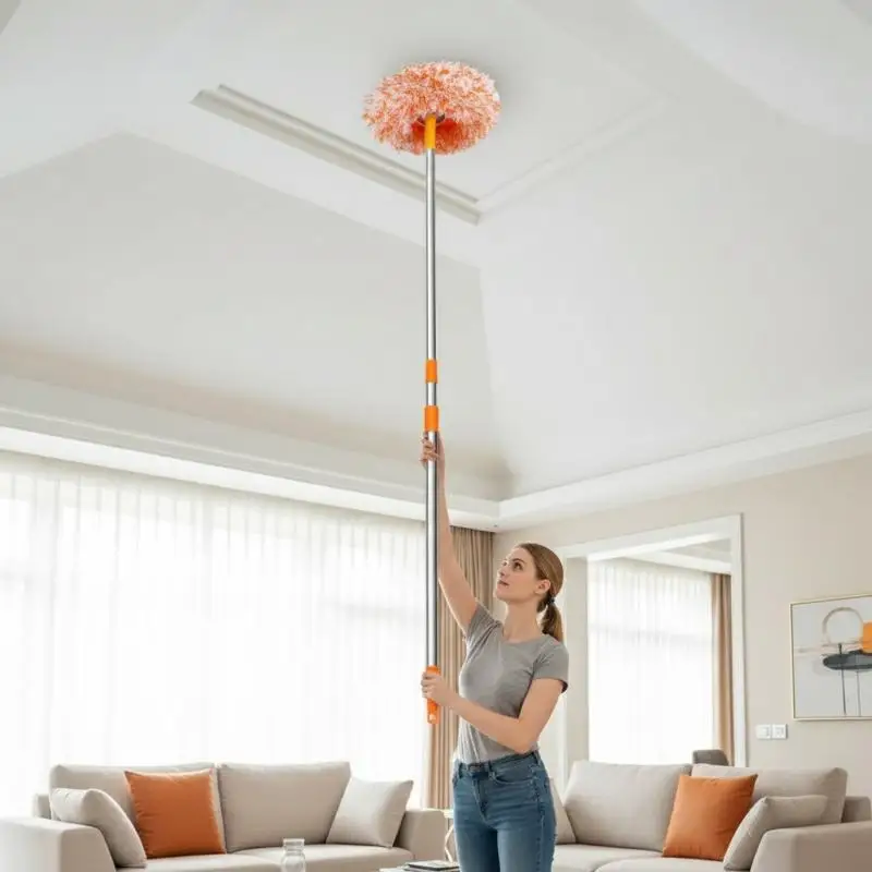 Flexible Rotating Mop Sunflower Wet Reusable Cleaning Tool for Ceilings Walls Dust Removal Versatile Home Cleaner