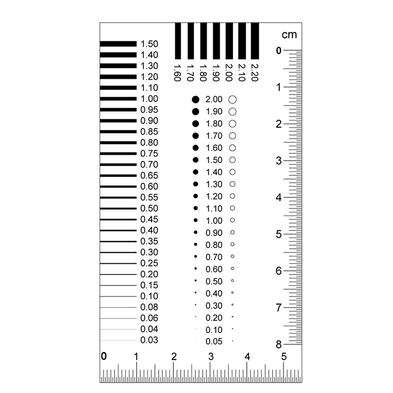 90x55mm Measuring Pass Badge Gauge Stain Card Point Gauge Wire Gauge Transparent Film Ruler Stain Crack Contrast Ruler