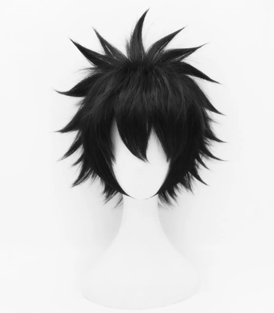 Cosplay Wigs MHA Dabi Short Black Male Halloween Cosplay Costume Wigs Soft Hair Short Cosplay Wig Costume High Temperature Fiber