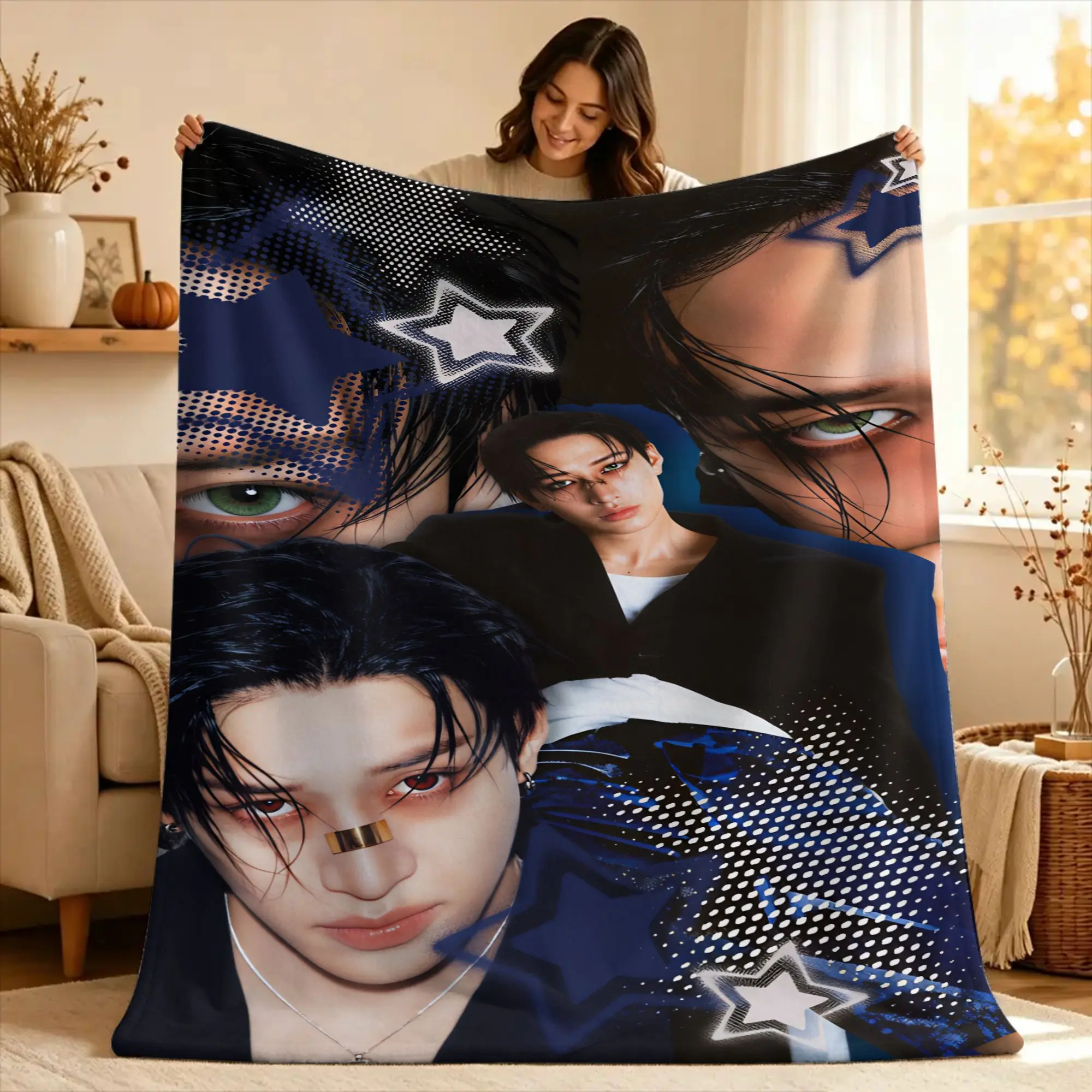 KPOP S-Strays Soft Warm Blanket For kids  Travel Plush Throw Blanket Graphic Couch Bed Flannel Bedspread Sofa Bed Cover