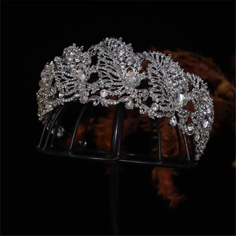 CC Queen Crown Wedding Accessories Bridal Jewelry Leaf Shape Tiars for Women Engagement Headbands 100% Handmade Coronets AN099