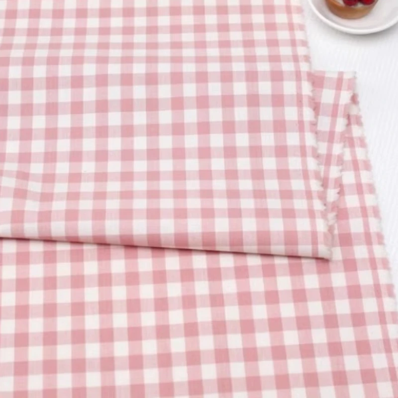 Grid Striped Cotton Linen Fabric Bed Sheet Fabric Pastoral Style Tablecloth Pillow Sofa Background Decoration Handmade Fabric