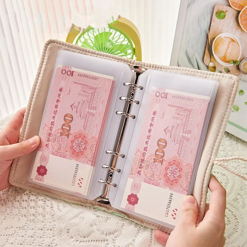 Save Money 100 Envelopes Money Saving Challeng Cloth Reusable Mini Binder Savings Challenge Large Capacity Budget Binder Couples