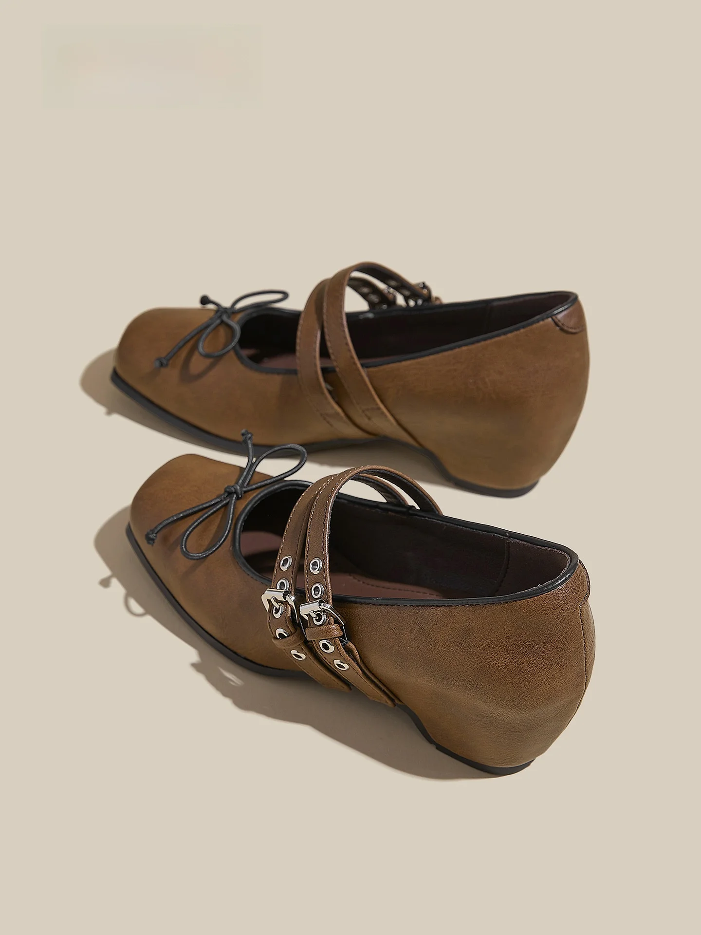 

Agsdon Beautiful Mary Janes Women's Shoes 2026 New Summer Double Buckle Knot Square Head Semi-Up Sneakers