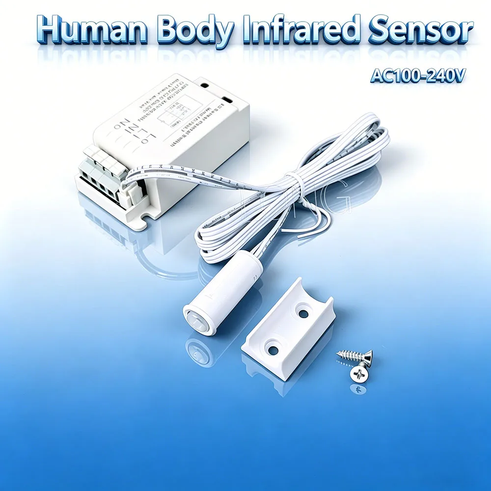 

PIR Human Body Sensor Switch, Infrared Motion Detector with Light Sensor, AC 220V Automatic Control for Indoort LED Lighting