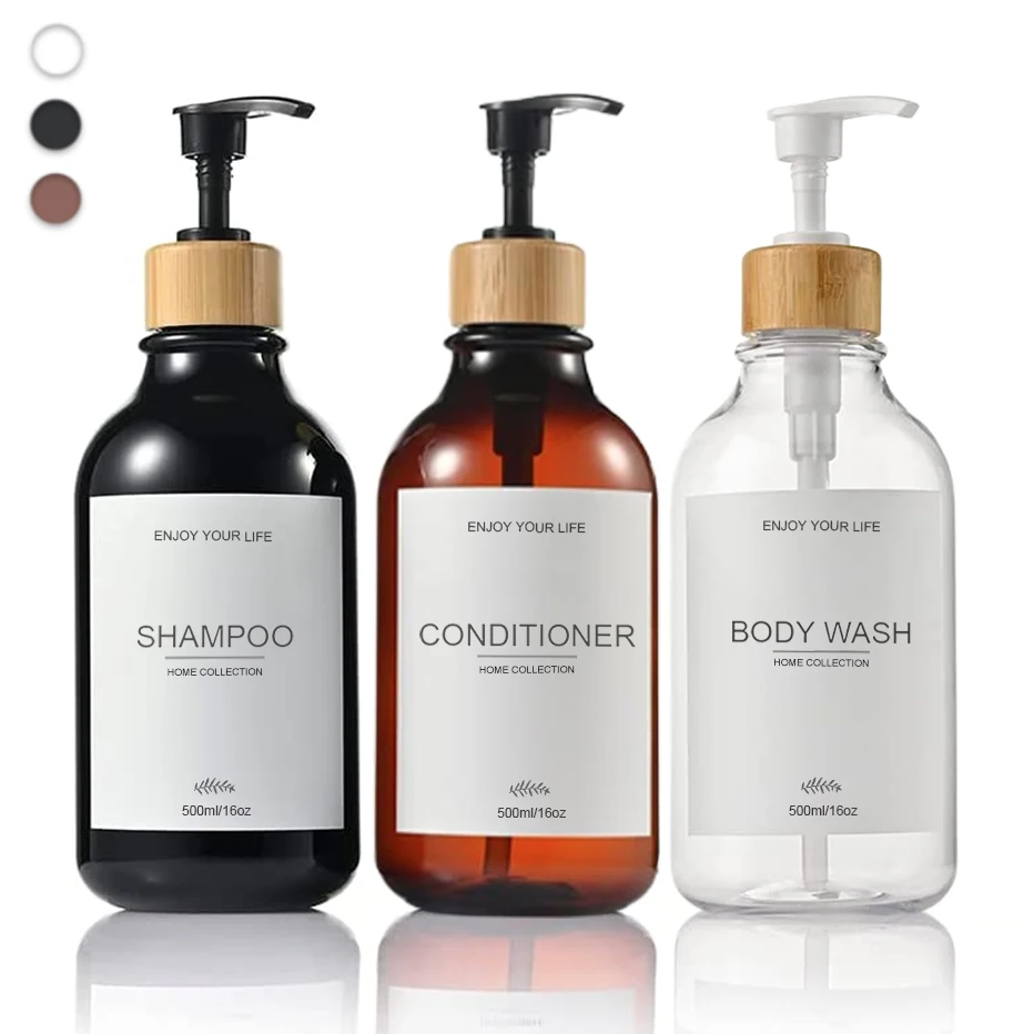 500ml Shampoo Dispenser for Shower Soap Dispenser Bottle Push Type Refillable Empty Bottle Kitchen Soap Dispenser