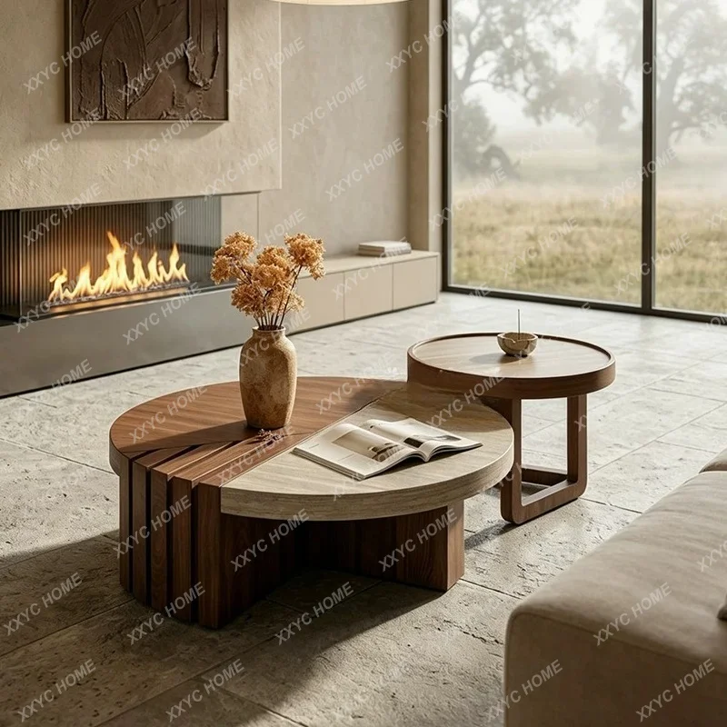 Modern simple child and mother coffee table combination, round coffee table,