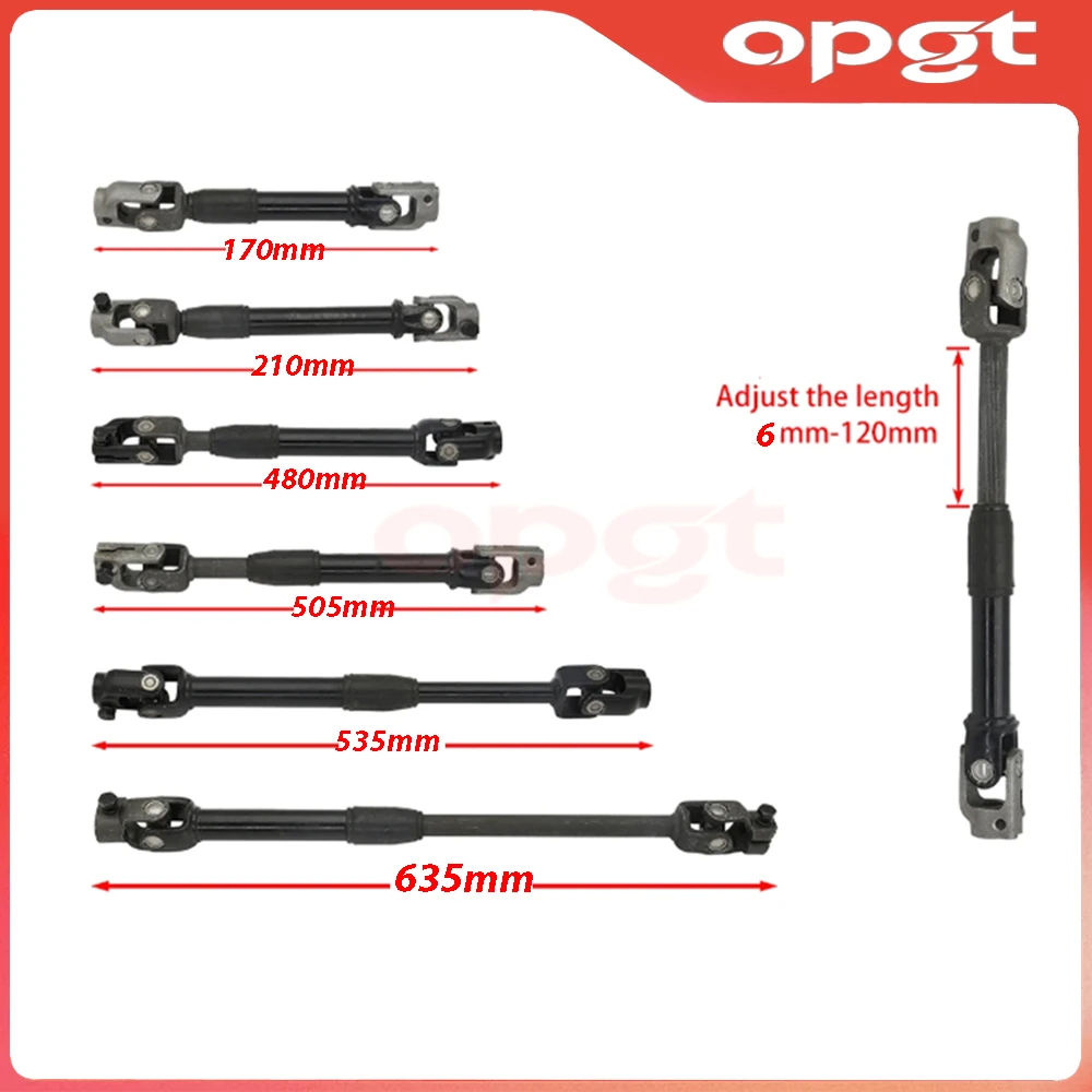 OPGT 170mm-635mm 30T Adjustable Steering Knuckle Go Kart U joints Shaft Rod of utility vehicle Buggy UTV QUAD ATV Parts