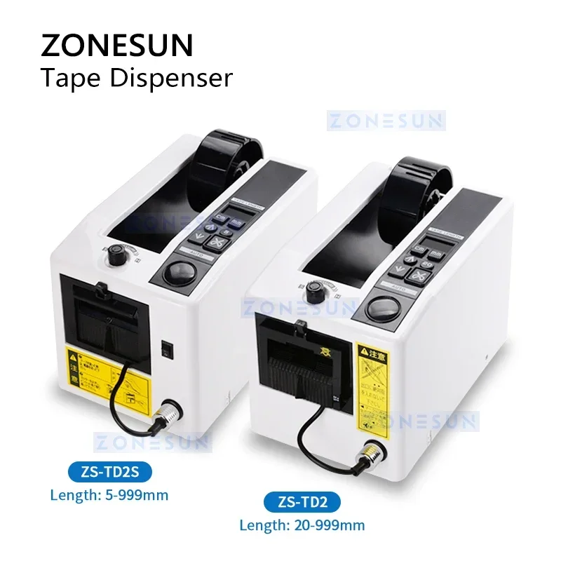 ZONESUN-dispensador de cinta automática, máquina cortadora de cinta sellotape de doble cara de fibra transparente, ZS-TD2