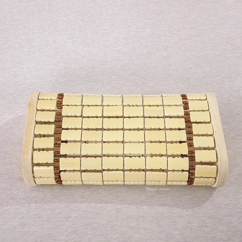 Atmungsaktives Nackenschutzkissen aus massivem Holz mit Bambusmaserung, rechteckig, kühles Nickerchen, Sommer-Hohldesign für den Haushaltsgebrauch von Studenten