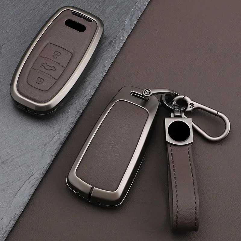 

Alloy Car Key Case Case/Sleeve Suitable For Audi A3 A4 B9 A6 A7 4K A8 C8 E-tron Q5 Q8 D5 SQ8 Keychain Car Accessories