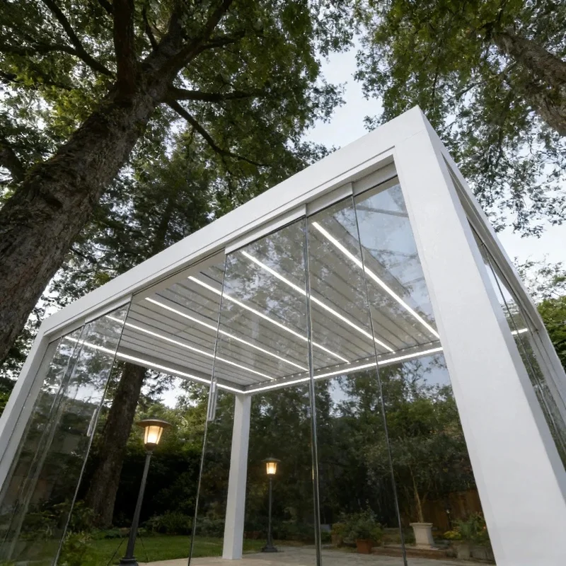 Luxury Design Electrical Opening Aluminium Alloy Balcony Customizable 3x3m Gazebo
