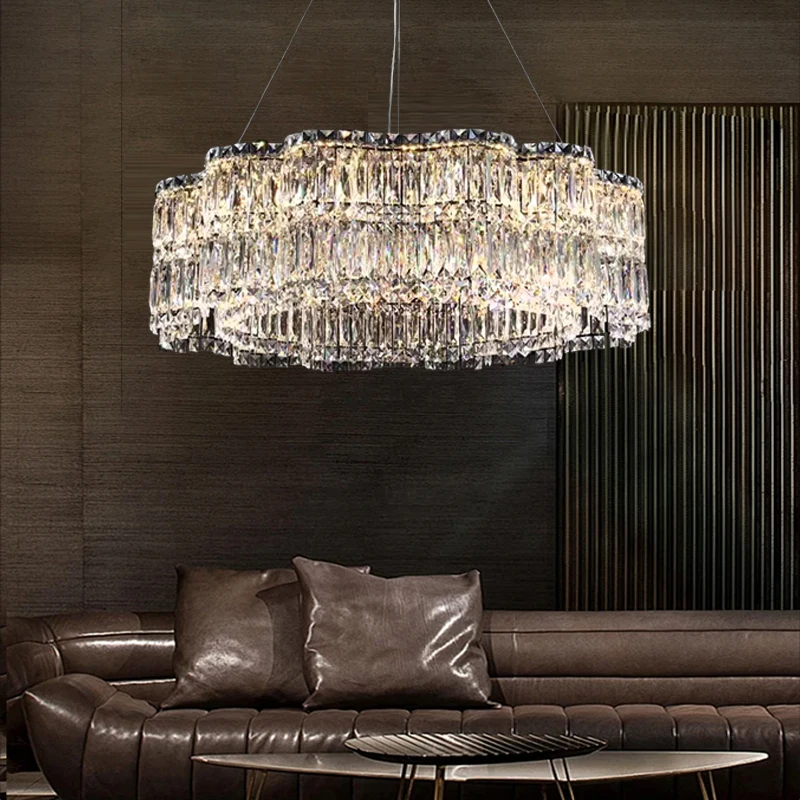 

Modern Luxury Ceiling Chandeliers LED Lustre Crystal Hanging Lamps American Cottage Designer Home Decor Lights for Living Room