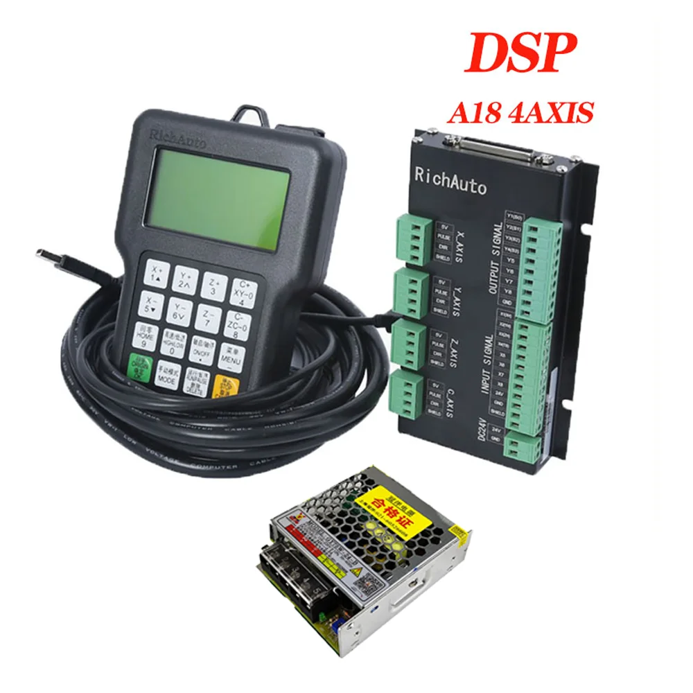 Richauto DspA18 4-axis offline motion controller for engraving machines, laser machines, plasma cutting machines, etc.