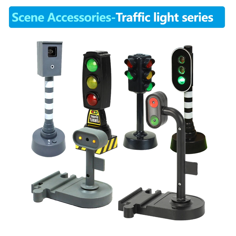 New Simulation Traffic Light Toy Traffic Sign Model Road Sign Kindergarten Kids Small Train Track Car Accessories Toy  X15-1