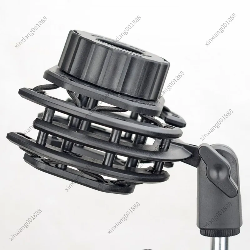 Square Microphone Shock Mount Fit for 240 Model Condenser Mic Universal Mic Anti-Vibration Holder for Desktop Boom Arm Stand