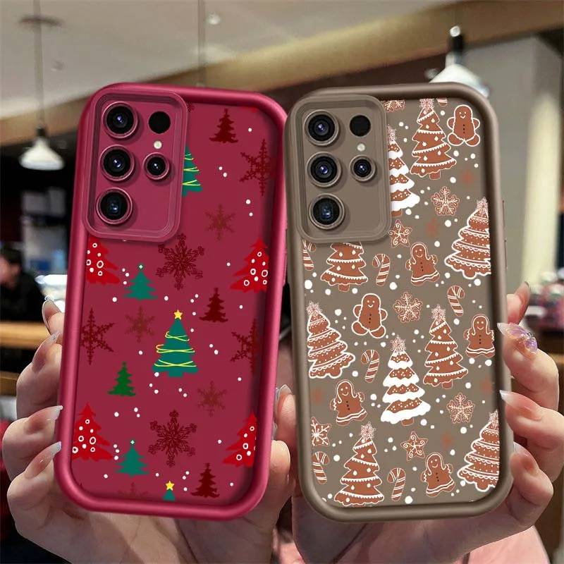 Cartoon Christmas Tree Cover For Samsung Galaxy S26 S25 S24 S23 S22 S21 S20 Ultra Plus FE 5G Eye Ladder Phone Case