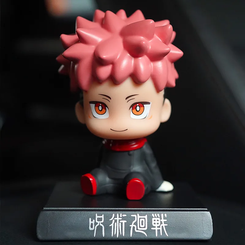 11cm Jujutsu Kaisen Gojo Satoru Car Doll Shaking Head Auto Interior Kawaii Tabletop Ornament Bobble Head Kids Toys Children Gift