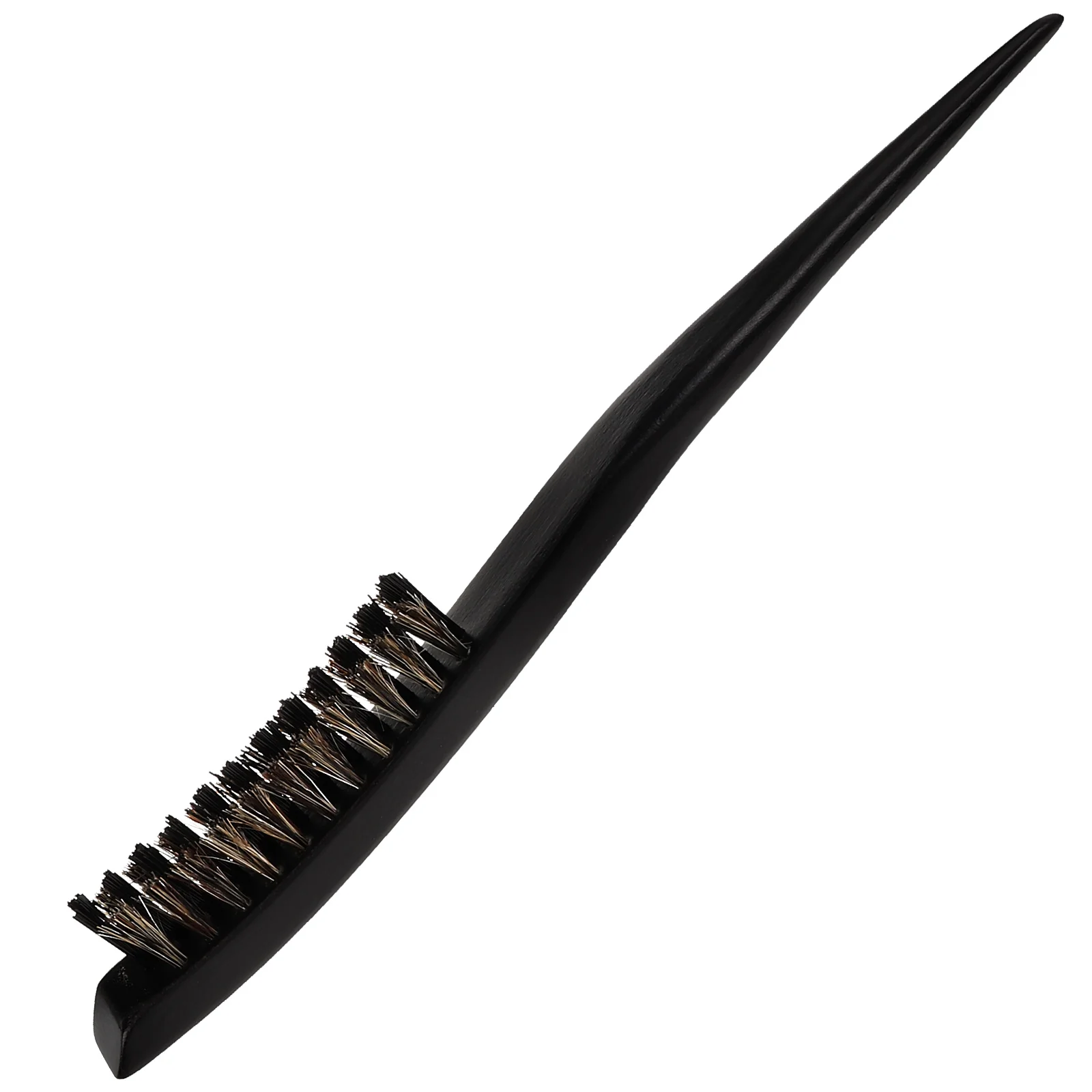 

Brush Wooden Handle Boar Bristle Three-row Pointed Tail Comb Hair Combs Curly Bun Teasing for Fine Tease