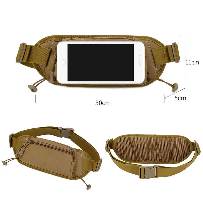 Tactical Chest Belt Bag Running Waist Backppack Cycling Bags Outdoor Sport Camping Hiking Mobile Travel Shoulder Fanny Pack