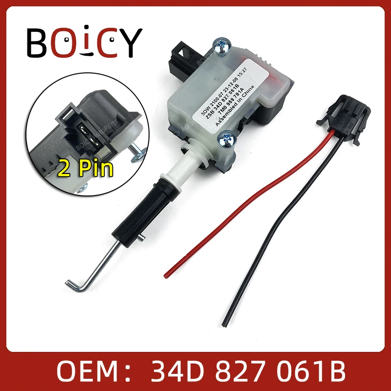 BOICY Motor actuador de cerradura de maletero con enchufe para VW Jetta Santana Skoda Rapid Spaceback 34D 827061 B 34D 827061 Un 34D 827 061B