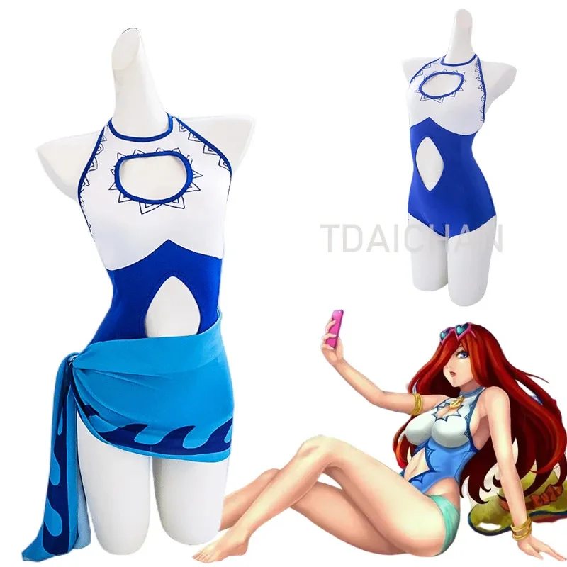 LOL Miss Fortune The Bounty Hunter disfraz de Cosplay traje de baño de verano Fiesta EN LA Piscina parque acuático traje de baño Bikini de una pieza 2022