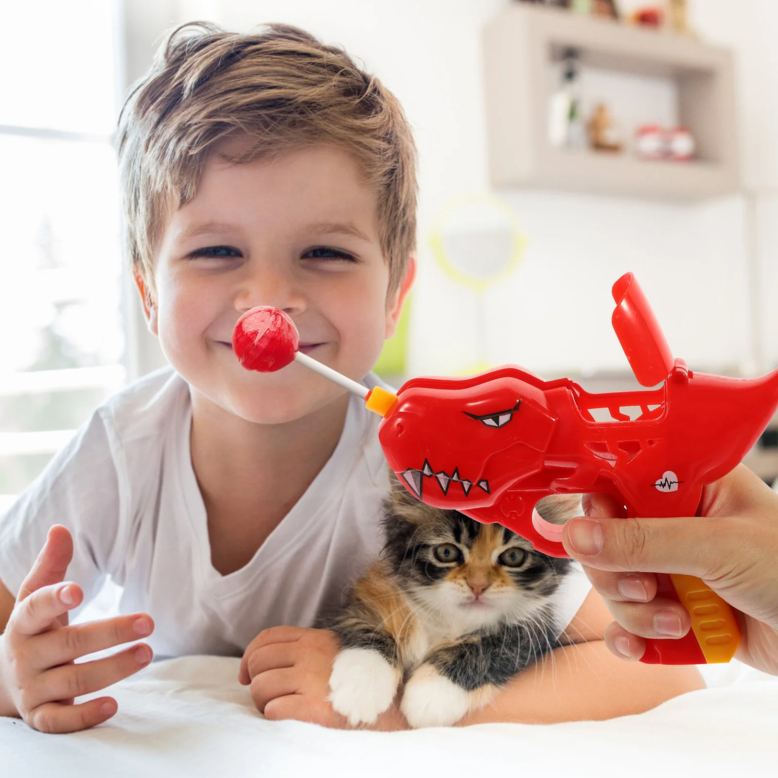 2 Pcs Suckers and Lollipops Bulk Dinosaur Candy Holder Robot Novelty Halloween Child Sweets