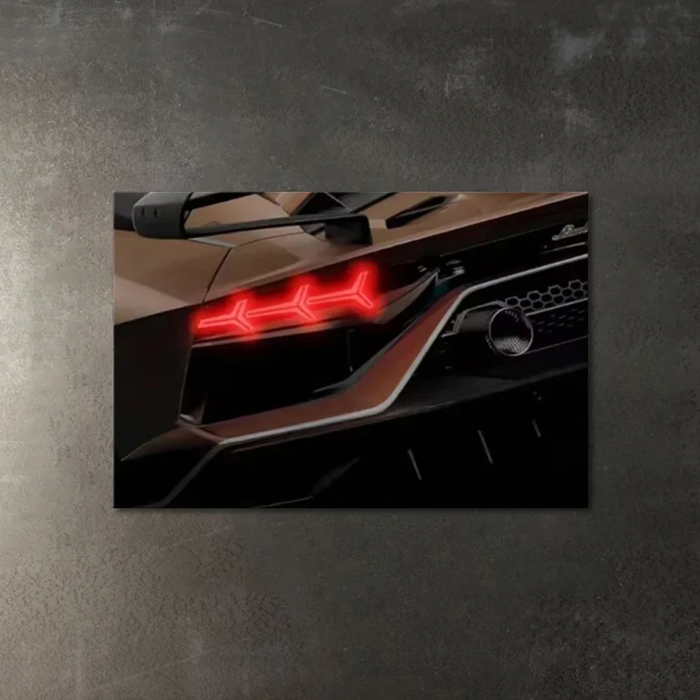 طباعة قماش الضوء الخلفي للسيارة، فن جداري حديث للسيارات، ديكور لوحة رائع تحت عنوان السيارة