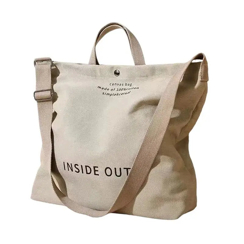 Hochwertige Canvas-Umhängetasche für Männer und Frauen, einfache Crossbody-Tasche aus gewaschenem Canvas, dicke Handtasche mit großer Kapazität, Tasche für Kunststudenten. – Detail 5